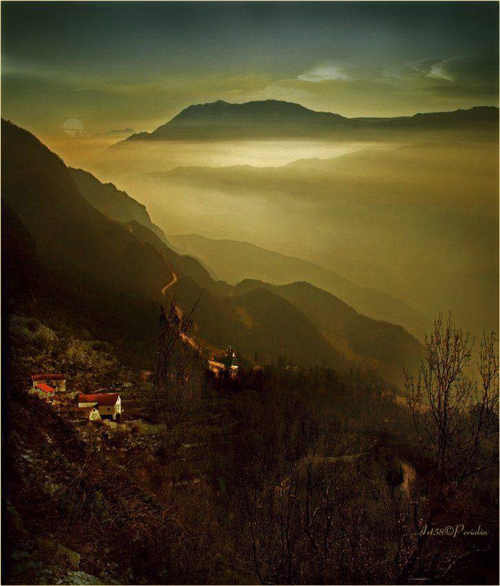 дорога туманы черногория горы, Виктор Перякин