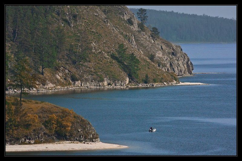 байкал, лодка, скалы *** фото превью