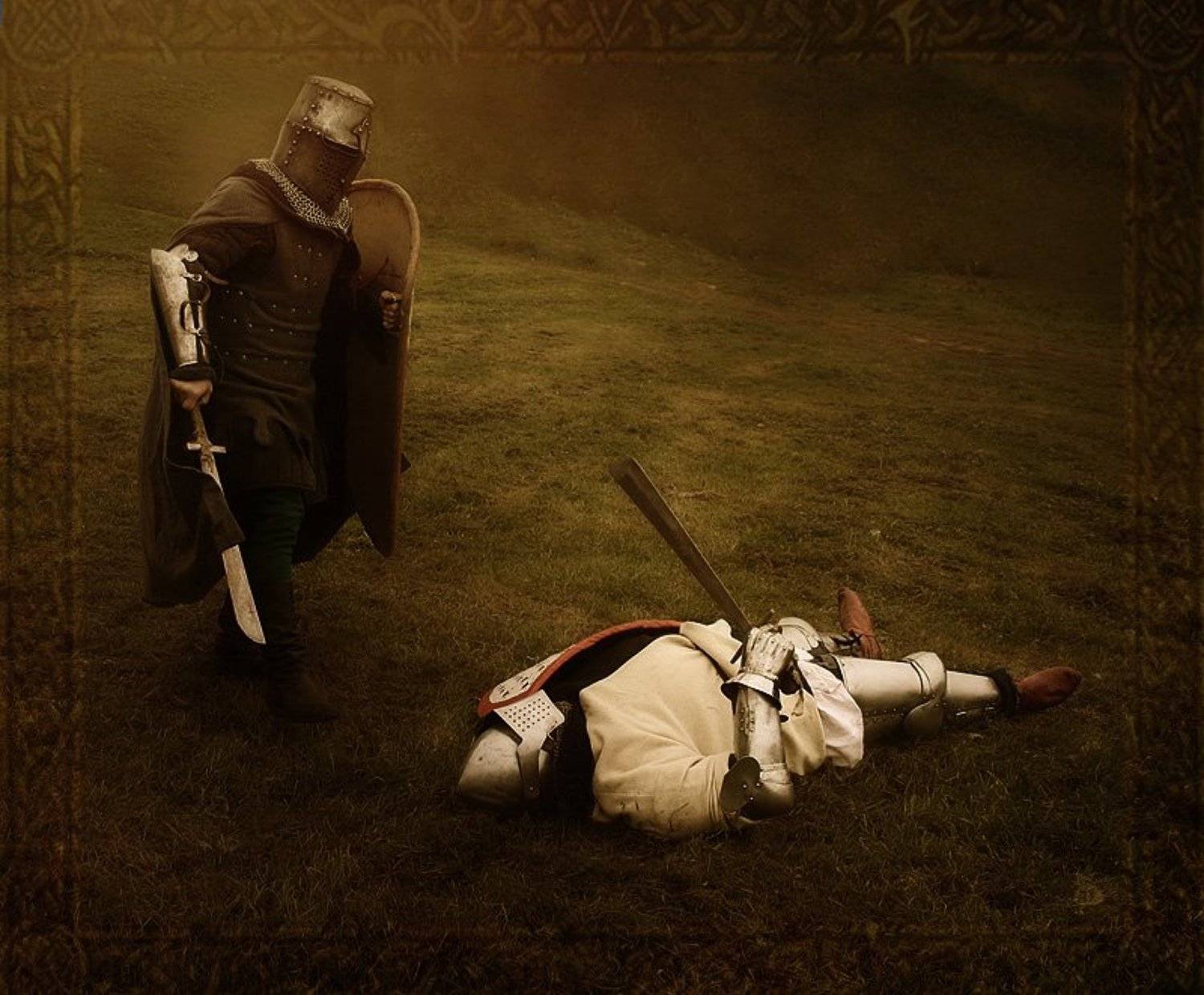легенда, битва, поверженный, рыцарь, Darn Cat