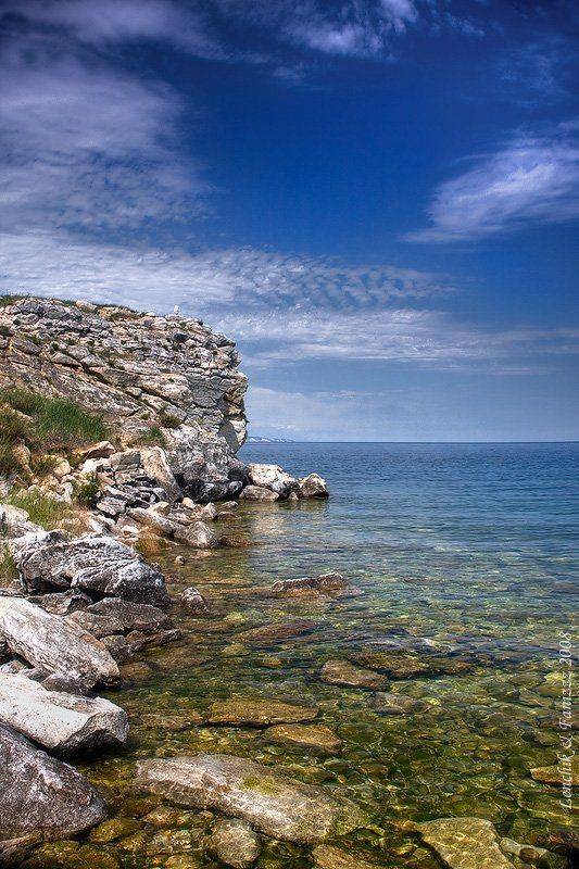 озеро, байкал, остров, ольхон, скалистый, берег, чайка, Лена