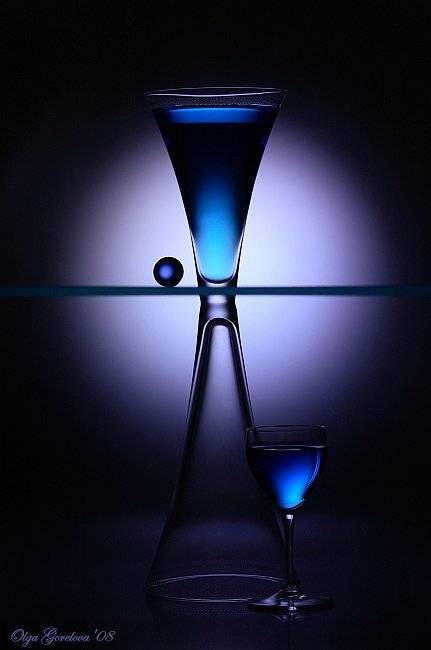 фото, натюрморт, стекло, бокал, голубое, Olga Gorelova