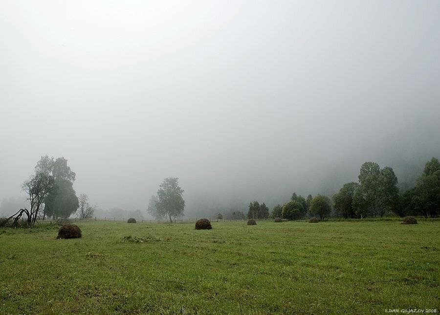 урал, туман, утро, поле, Ildar