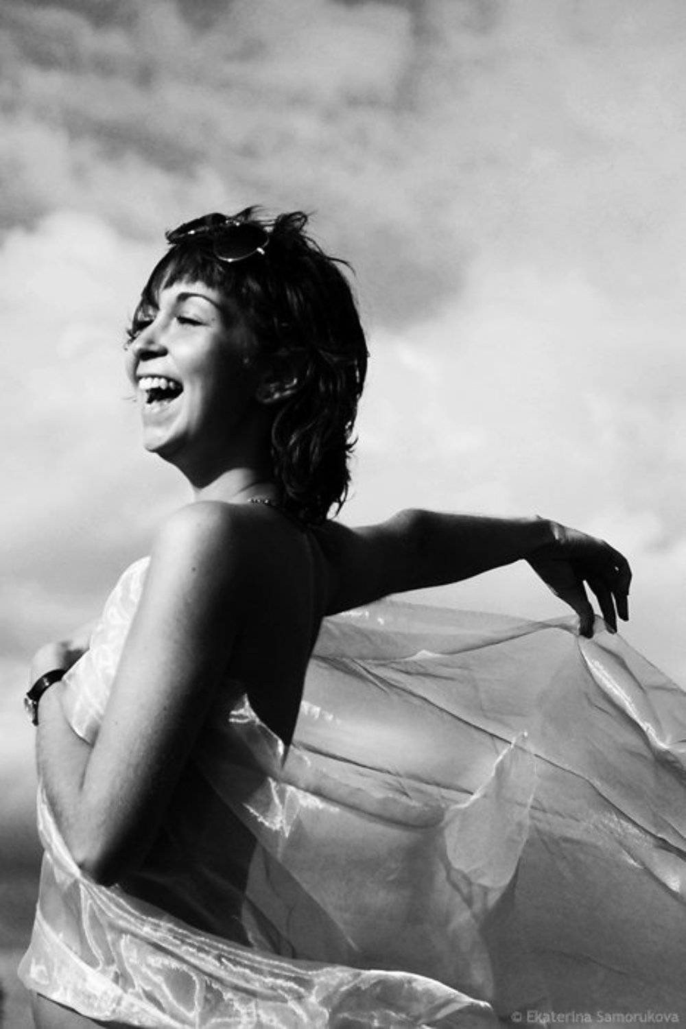 ветер, поле, девушка, Екатерина Саморукова