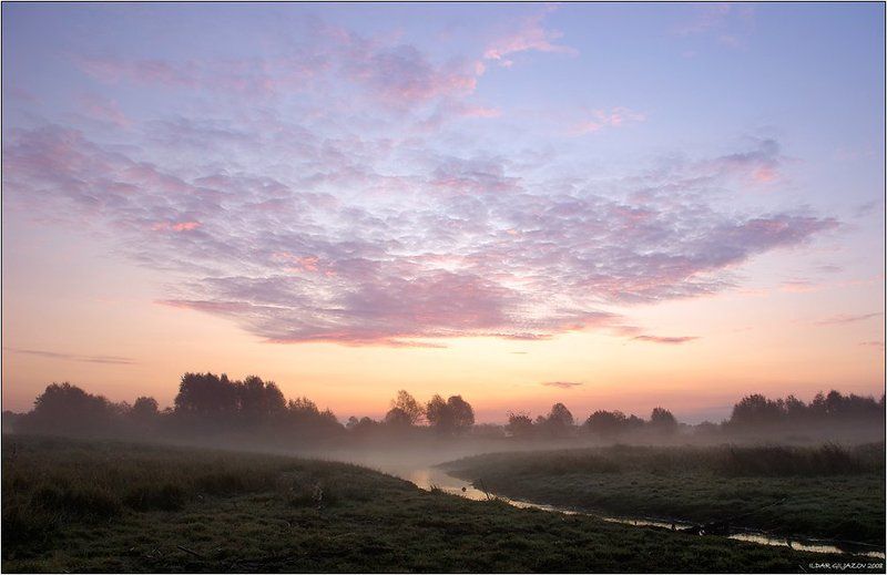 рассвет, туман, речка, утро *** фото превью