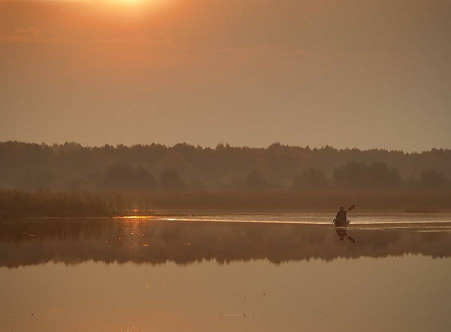 лодка, рассвет, Ildar