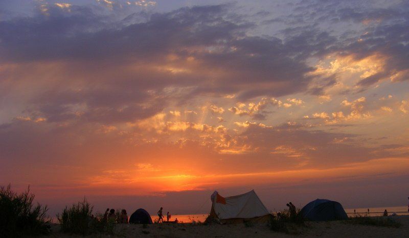 азов, море, закат, солнце закат на Азове фото превью