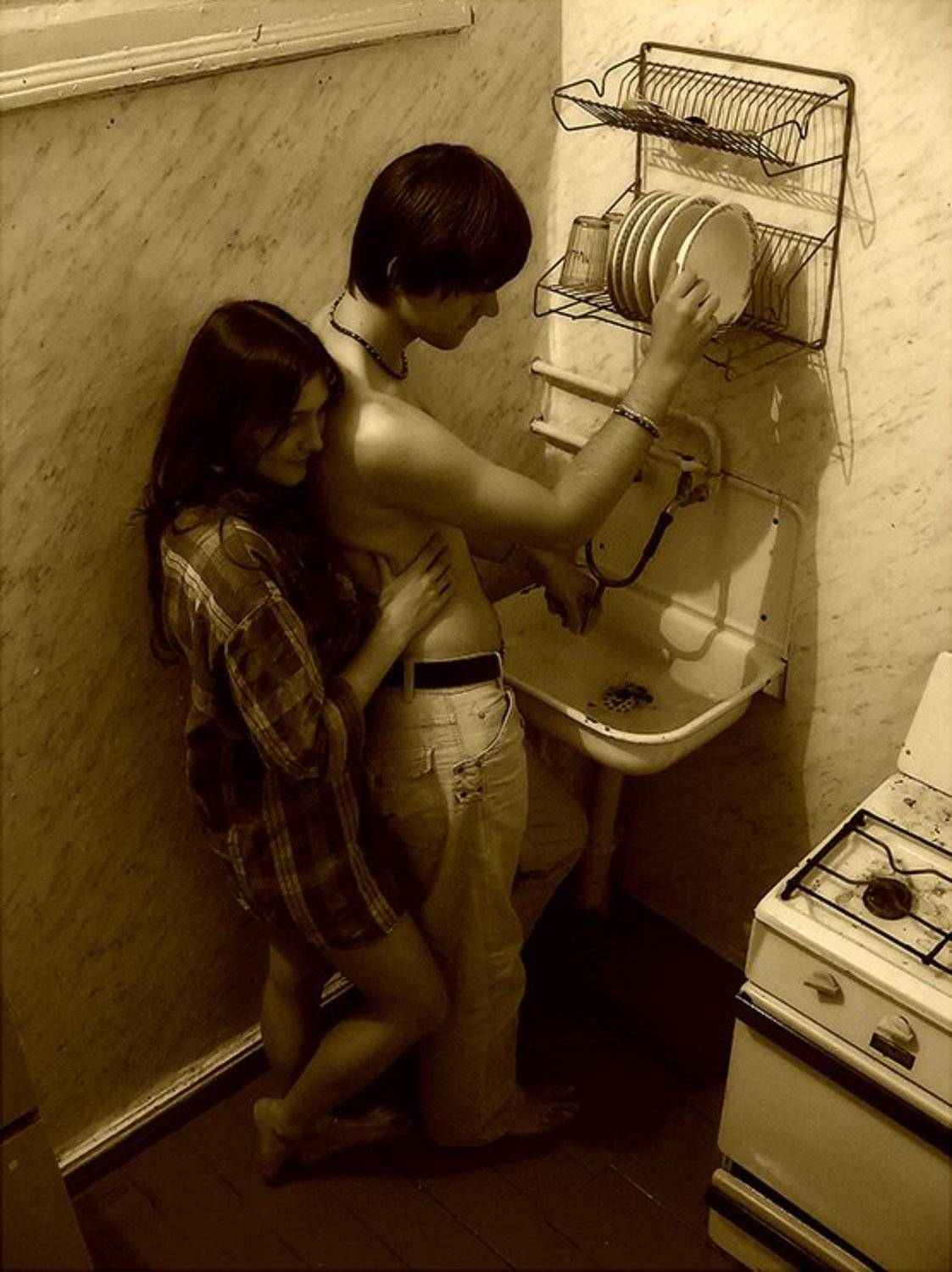 пара, кухня, сепия, Владислав PEREC Селезнёв