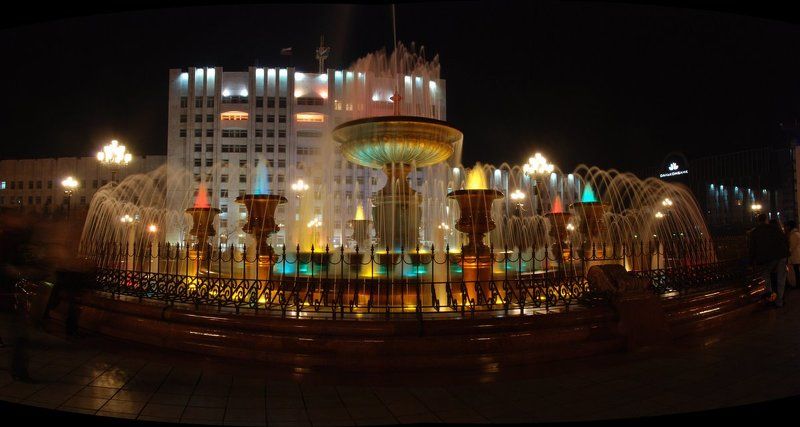 фонтан, ночь, хабаровск Центральня площадь фото превью