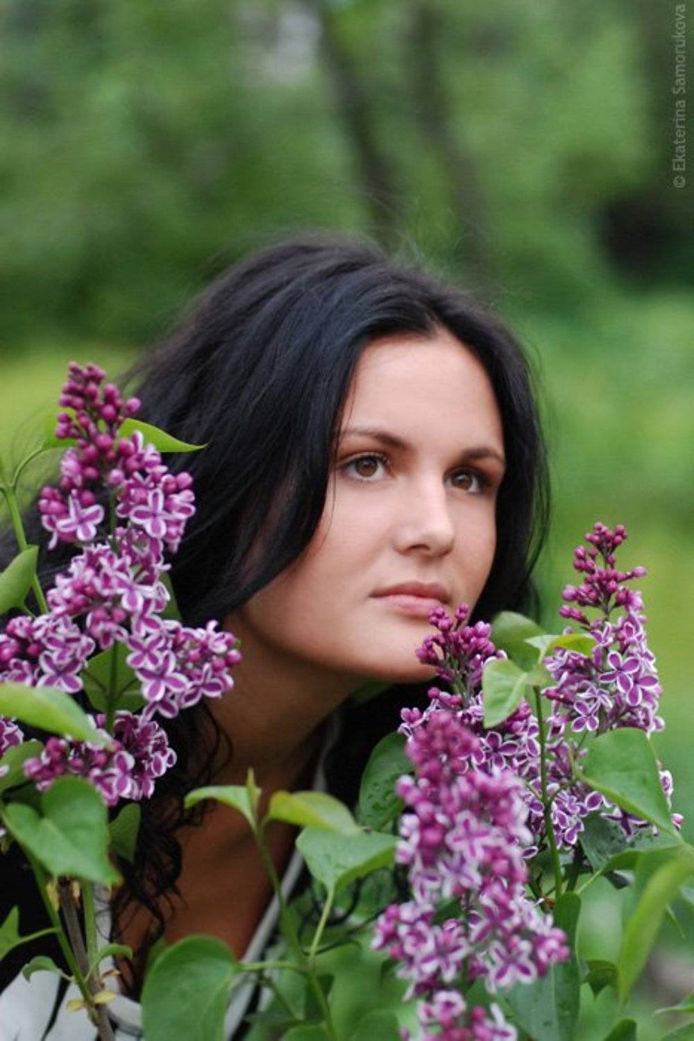 девушка, весна, сирень, Екатерина Саморукова
