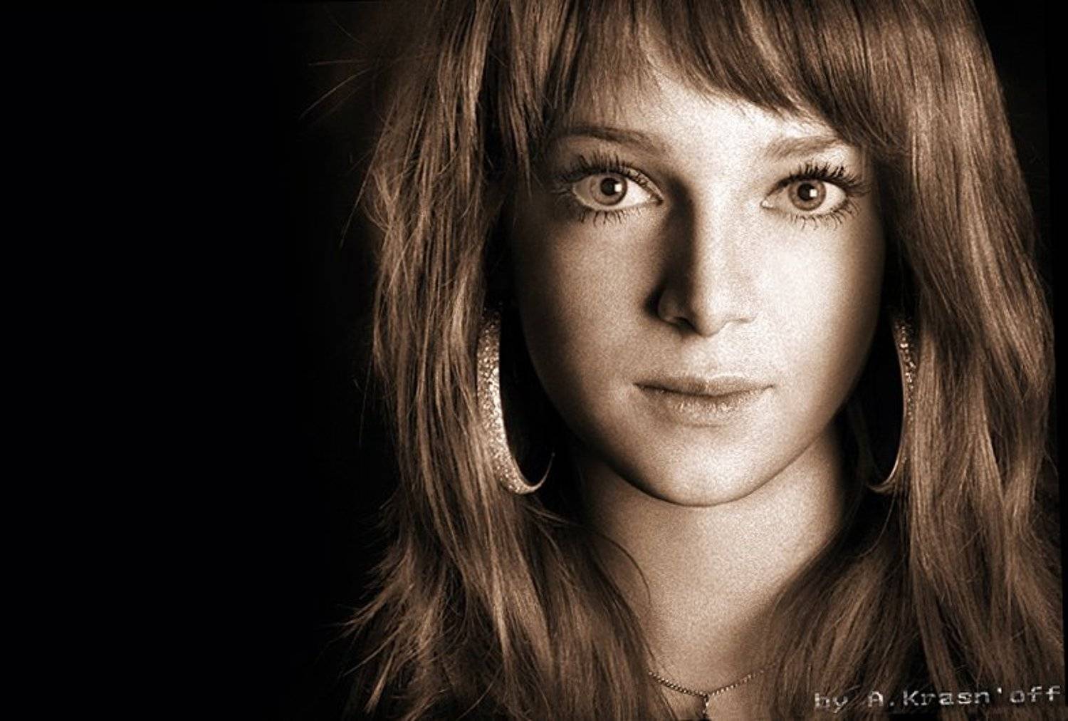 взгляд, девушка, портрет, A.Krasnoff