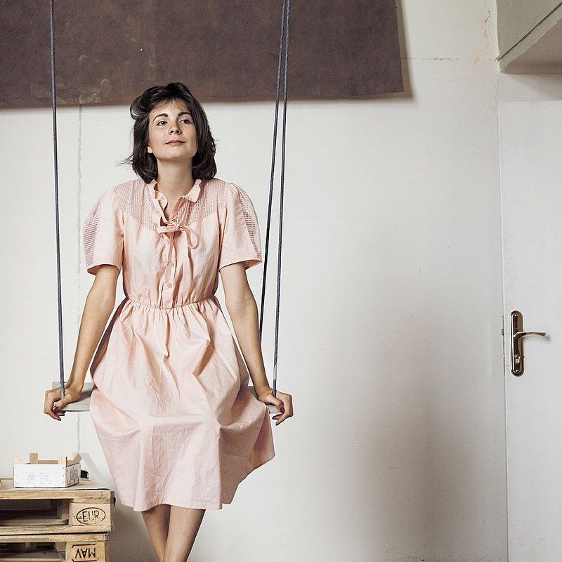 Винтаж, Девушка, Качели, Платье, Ящики Саша фото превью