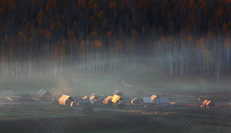 Осеннее утро фото превью