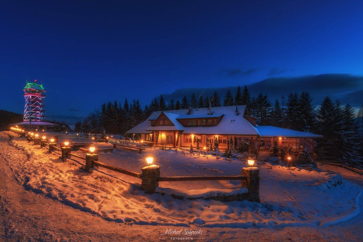 #poland #benro #benq #haida #winter #snow #tree #nature #night #tower #bluehour, Michał Sośnicki
