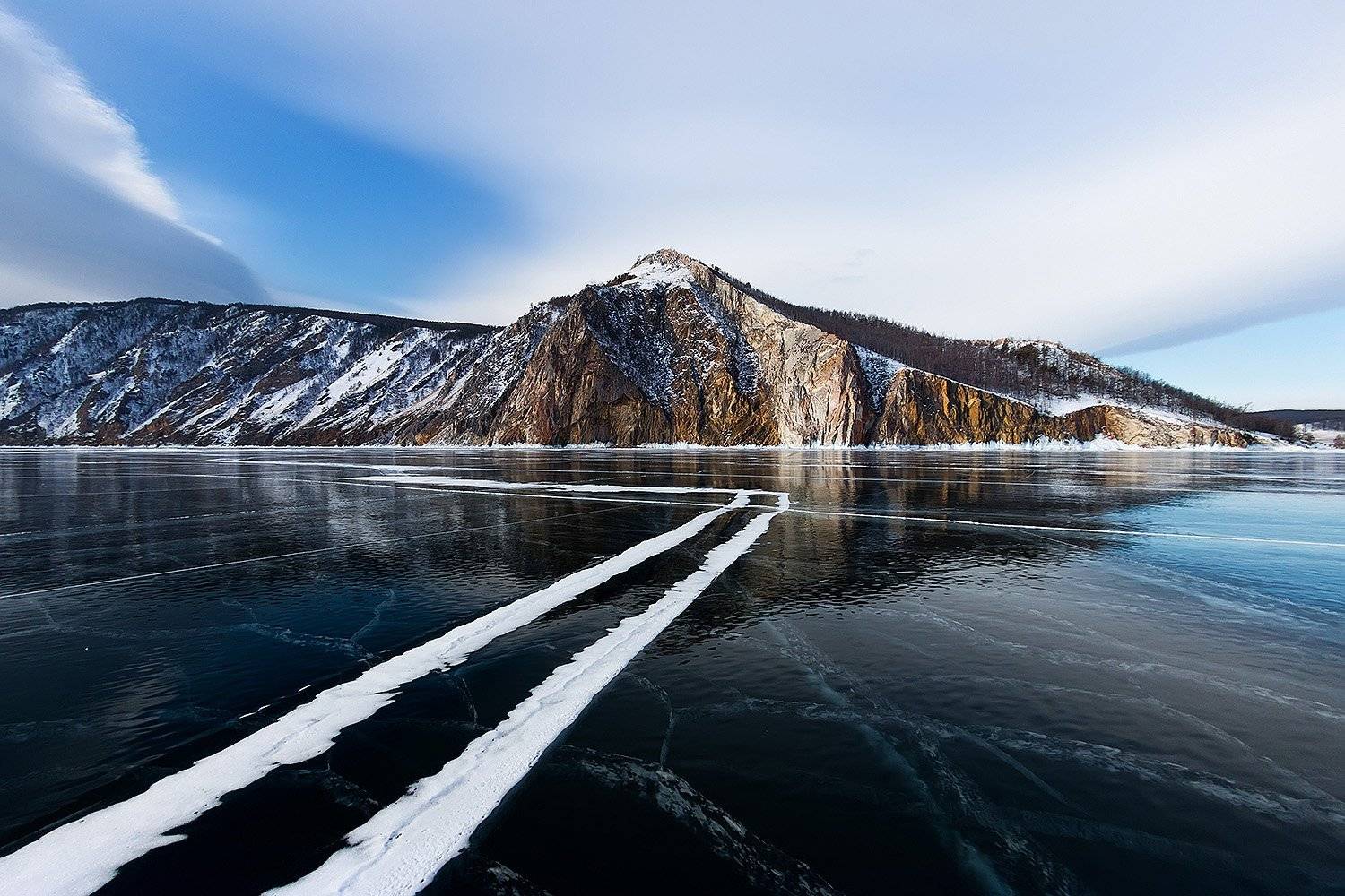 Байкал, трещины, зима, лёд, Россия, Алексей Закиров