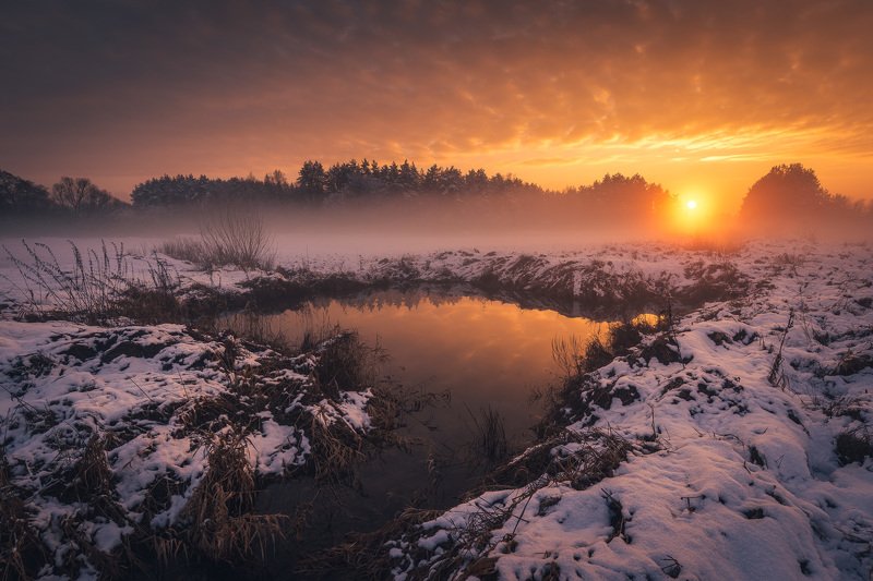 Sunset in central Poland фото превью