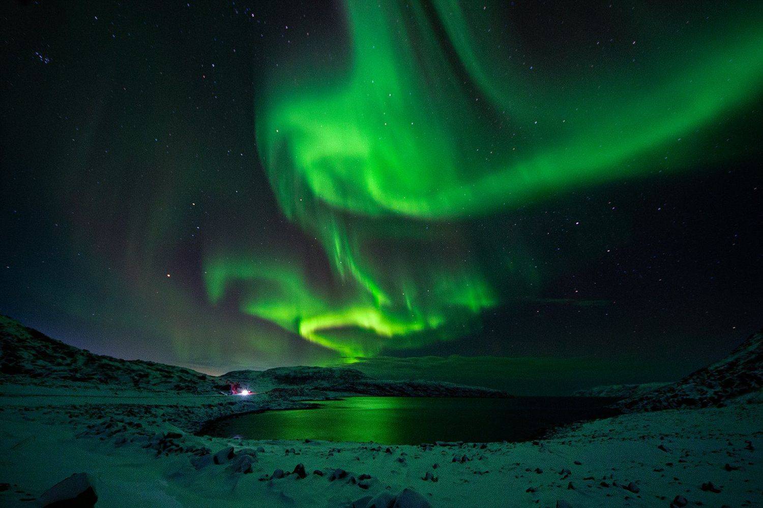 пейзаж, природа, зима, снег, северное сияние, север, northern lights, аврора, Ефимов Александр