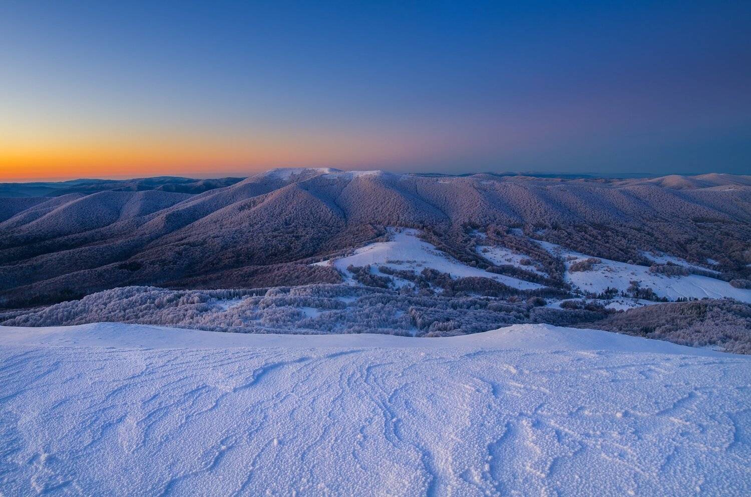 winter, Bieszczady, mountains, snow, Poland, morning,  Mirek Pruchnicki
