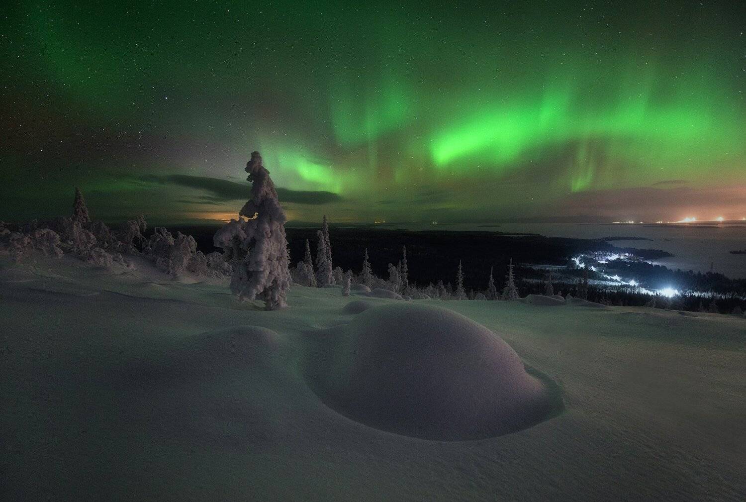 Пейзаж,сияние,хибины,кольский,север,ночь, Виталий Истомин