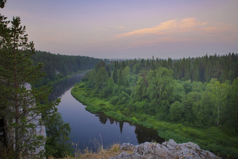 чусовая Река Чусовая на рассвете фото превью