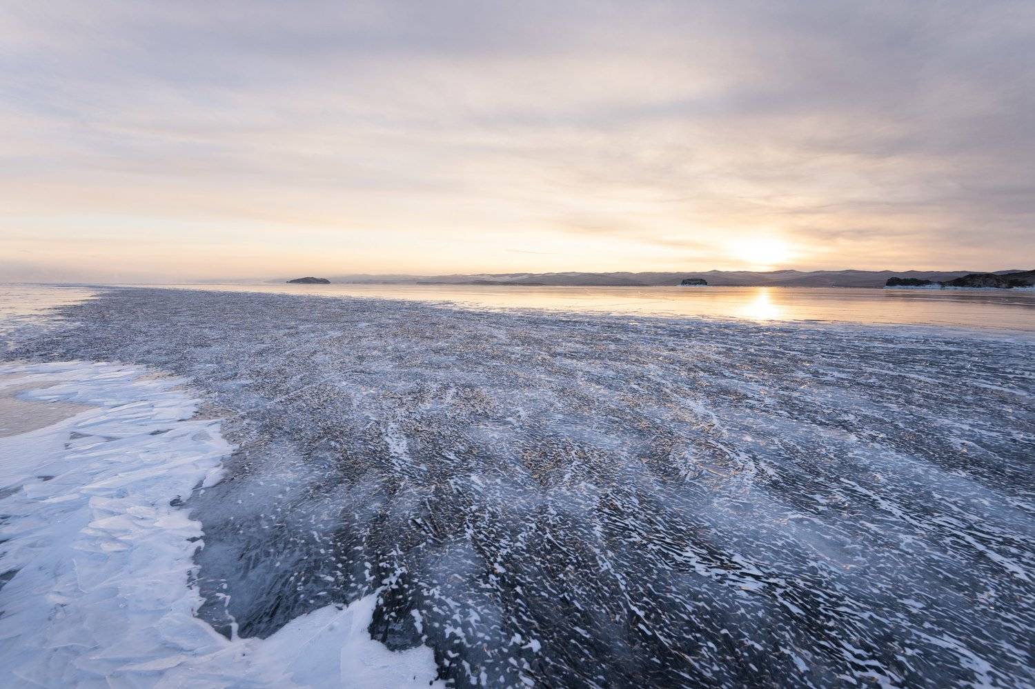 Байкал, лед, рассвет, Елена Вторушина
