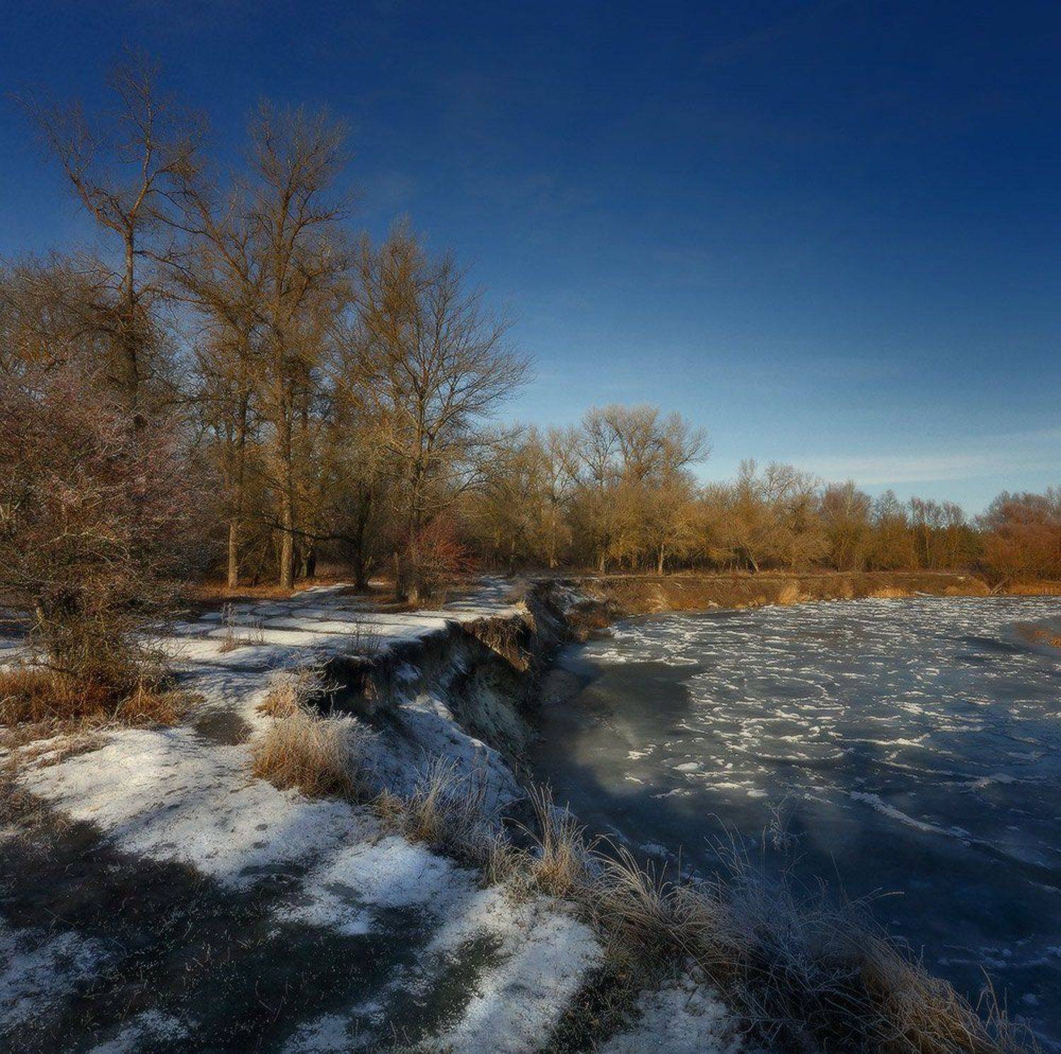 зима, мороз, иней, река, Петриченко Валерий