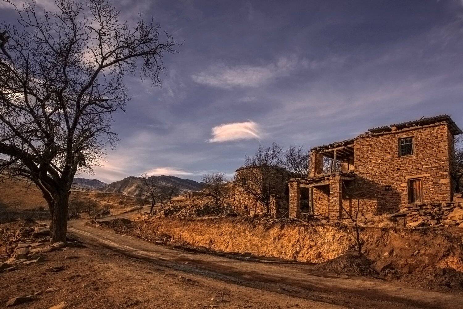 дом,хутор,горы,вершины,пейзаж,небо,деревья,дагестан,природа, Marat Magov