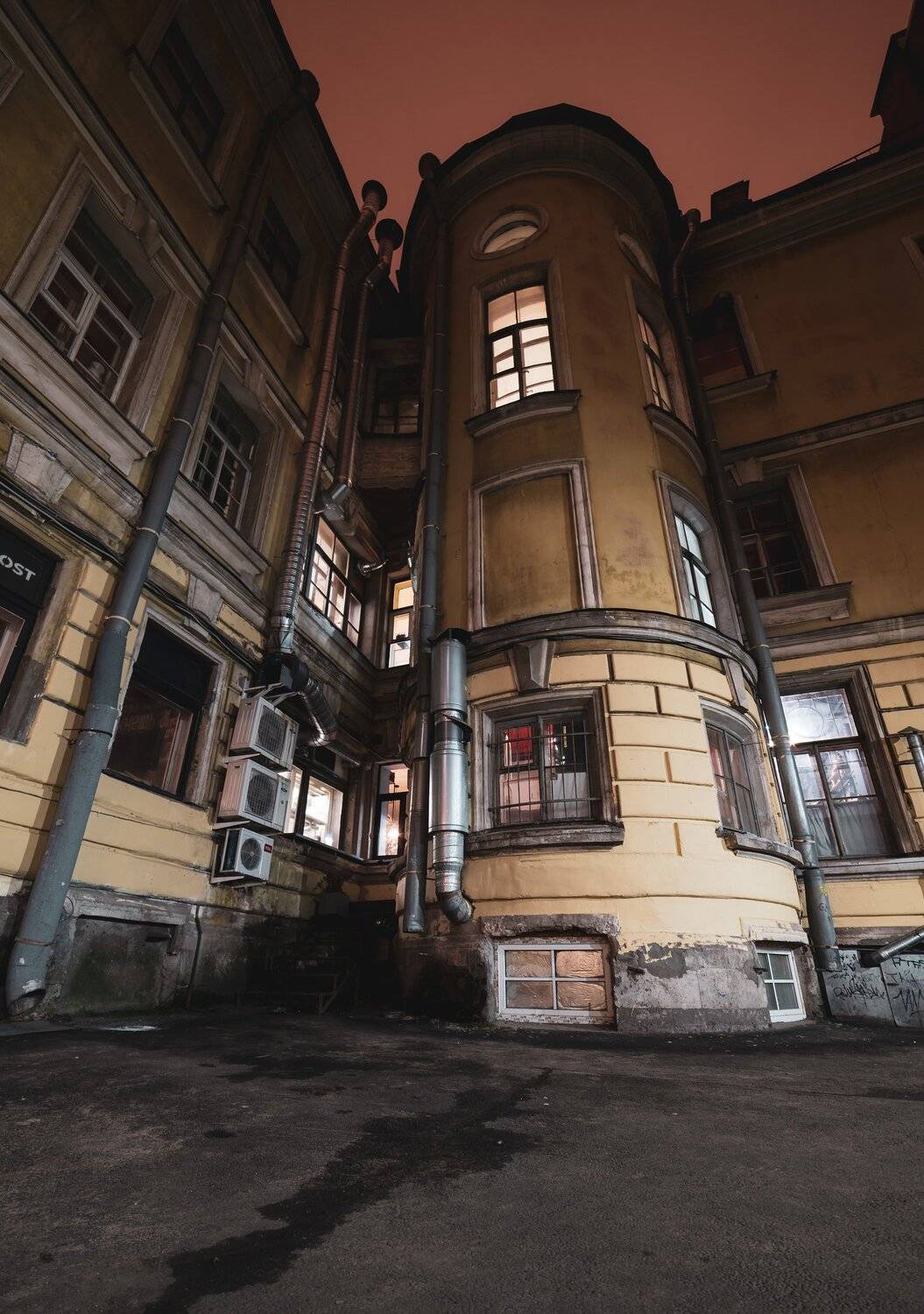 backyard street old winter walking street night, Егор Бугримов