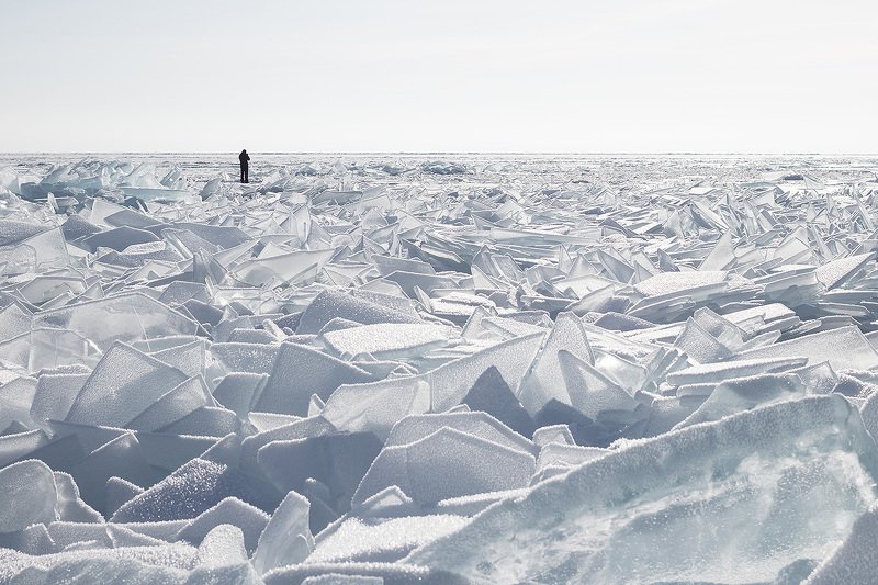 Байкал, торосы, зима, лёд, Россия Стекло фото превью