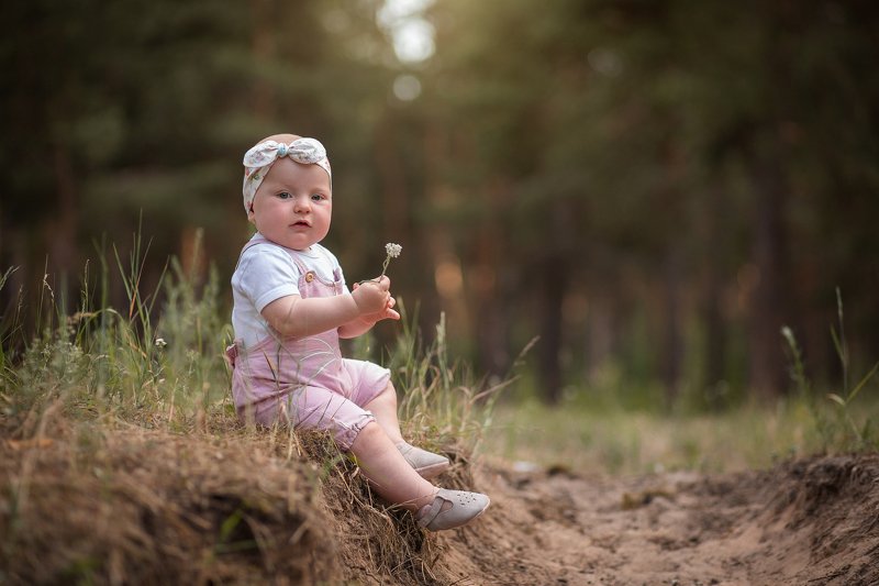 девочка, малышка, ребенок, портрет, прогулка, лес, парк, природа, лето, солнце, свет, закат Юля. фото превью