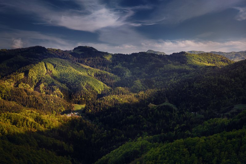 закат горы пейзаж Уходящий свет фото превью