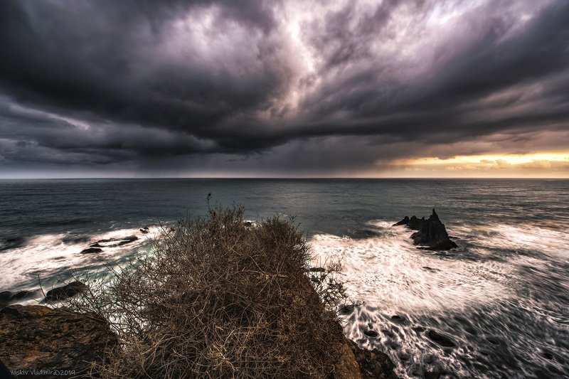 тенерифе, испания, атлантический океан, пейзаж, дождь, тучи Тенерифское утро фото превью