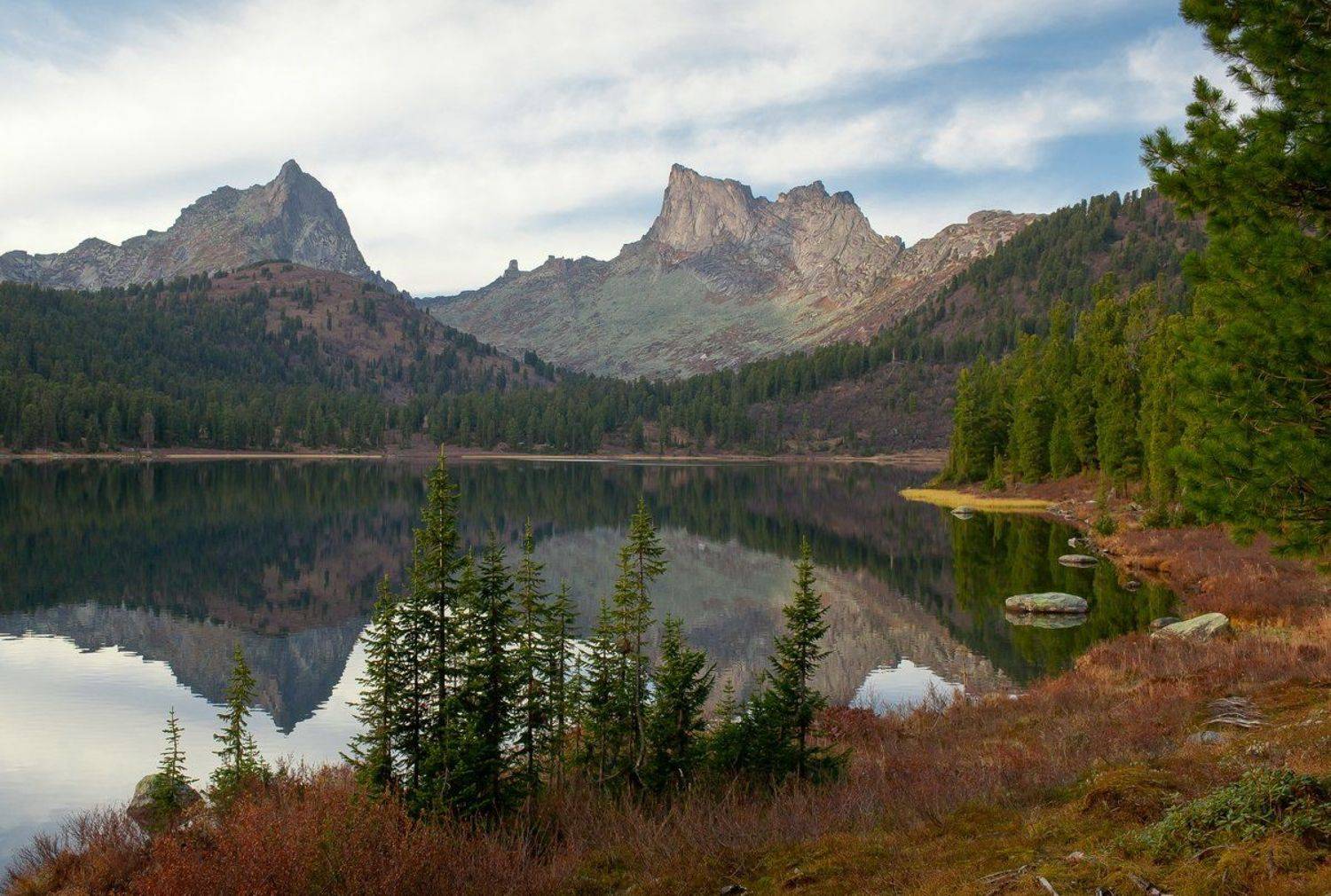 пейзаж, горы, озеро, осень, inza