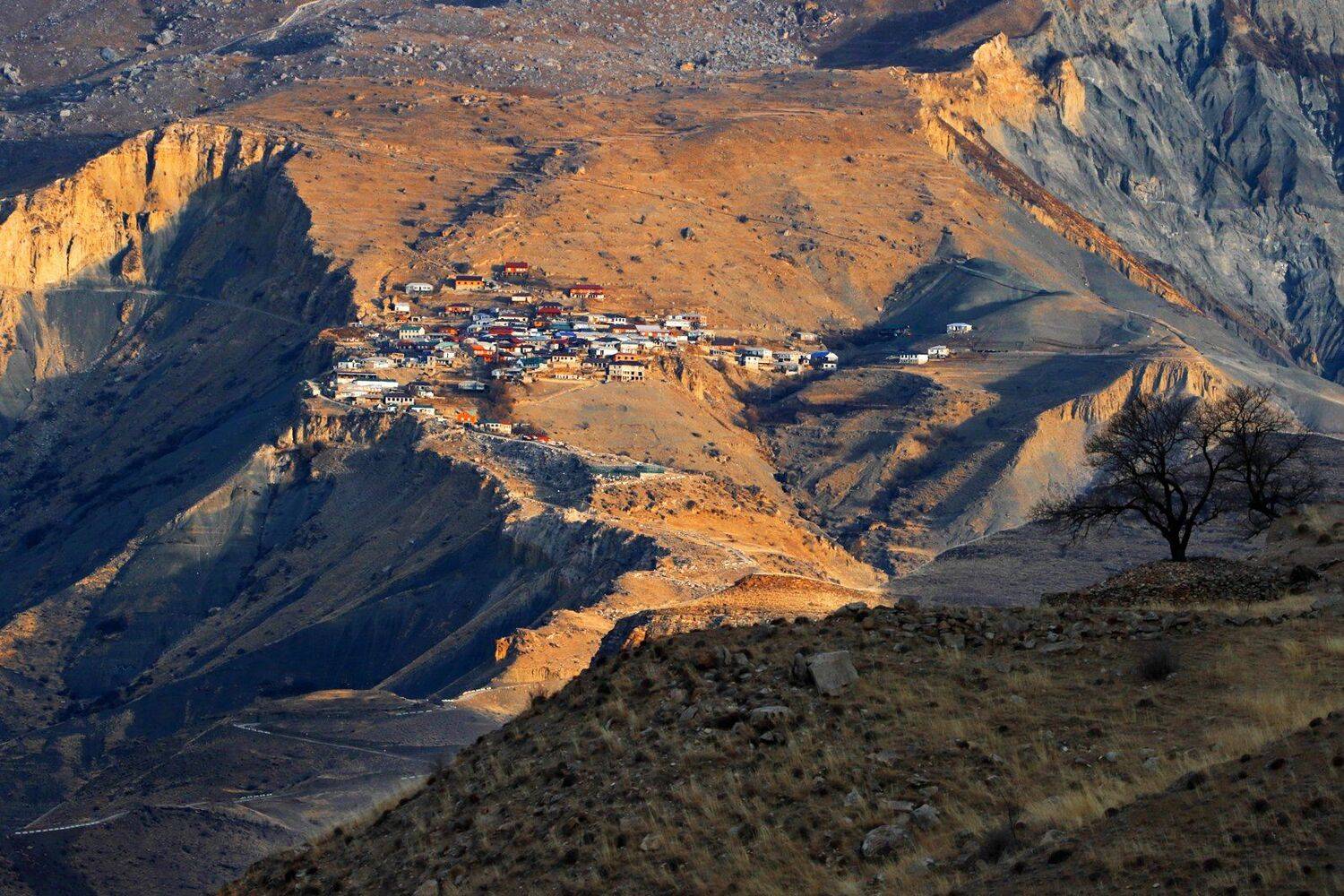 аул,село,горы,вершины,пейзаж,небо,деревья,дагестан,природа, Marat Magov