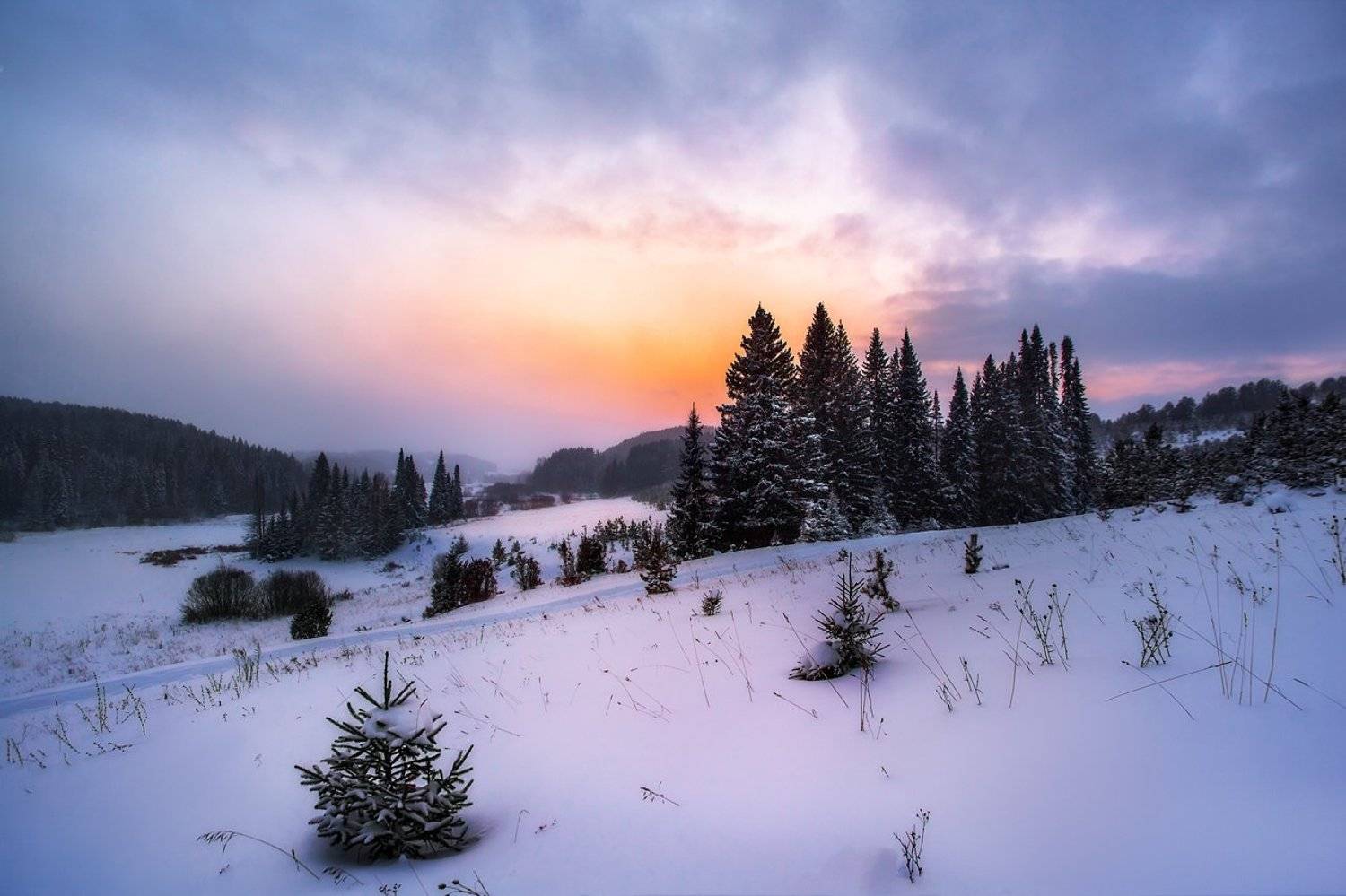 Шаркан, Удмуртия, закат, зима, снег, Природа Удмуртии, Vyacheslav Lozhkin