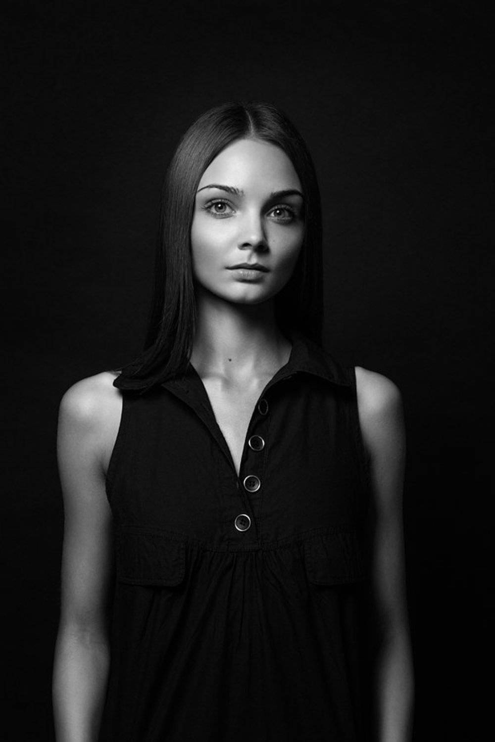 девушка, портрет, студия, ч/б, Алексей Фролов