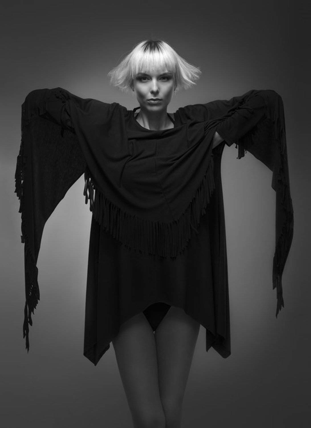 Beauty, Black and white, Dress, Hair, Women, Илюхин Юрий