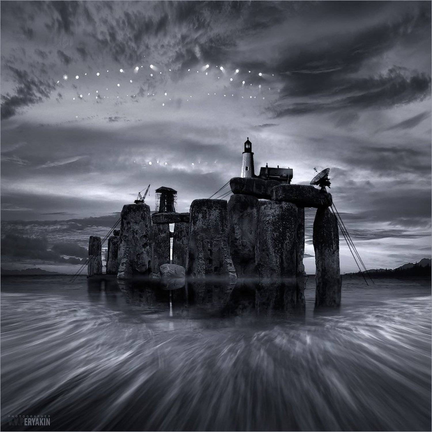 стоунхендж, , , stonehenge, нло, ufo, фантазия, камни, море, стройка, маяк, Виктор Перякин