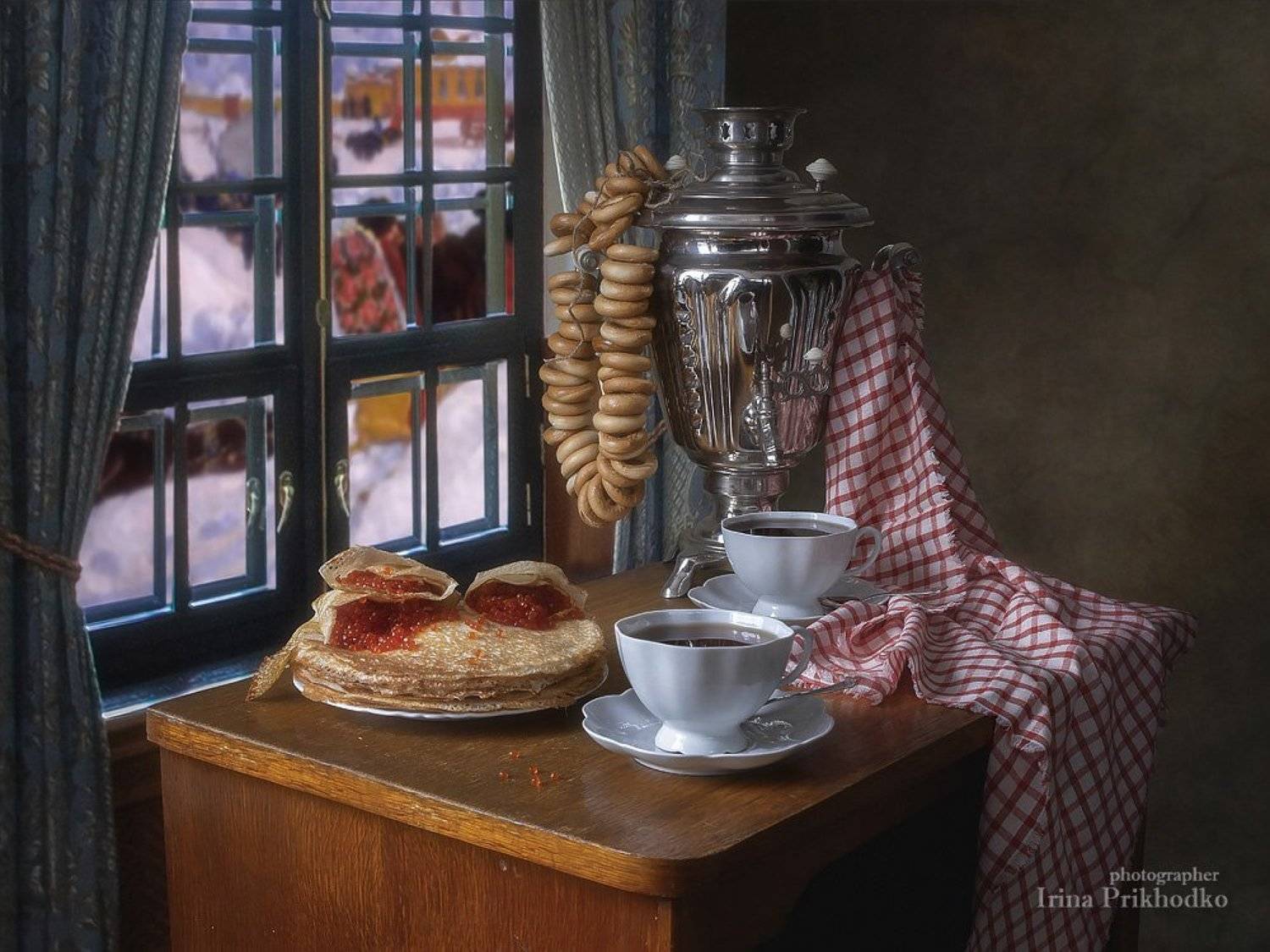 натюрморт, художественное фото, блины. икра, чай, самовар, винтажный, ретро, Ирина Приходько