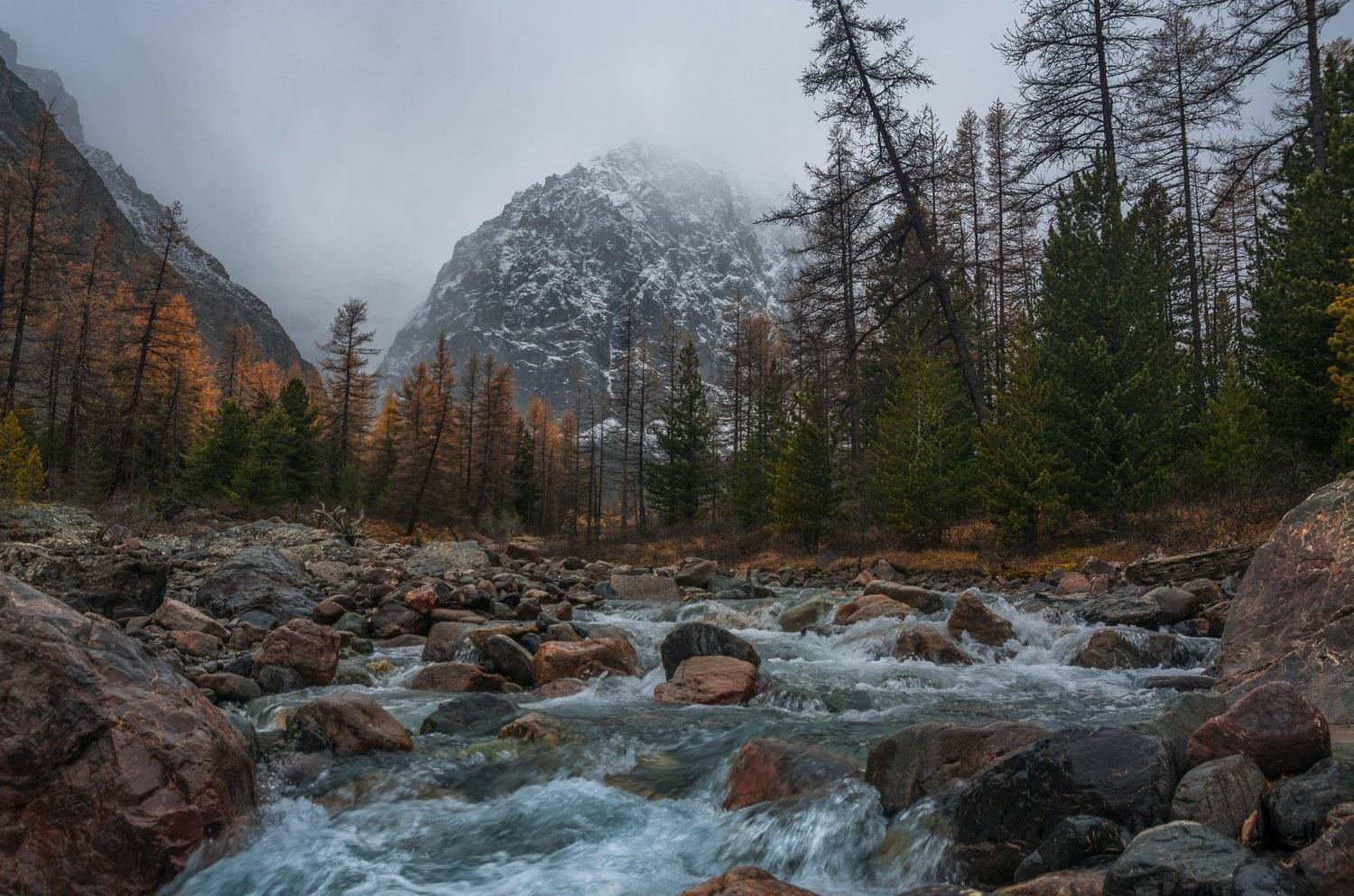 россия, горный алтай, долина актру, гора караташ, осень, Андрей Поляков