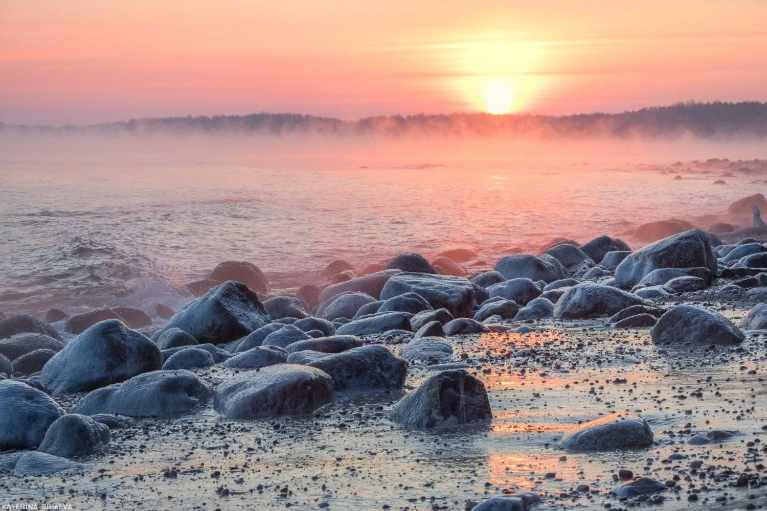 пейзаж, рассвет, море, зима, Сипаева Катерина