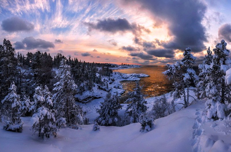 Зимний закат... фото превью