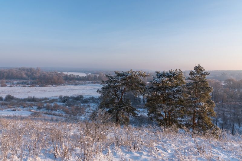 белгородская область, село архангельское, рассвет, зима, снег *** фото превью
