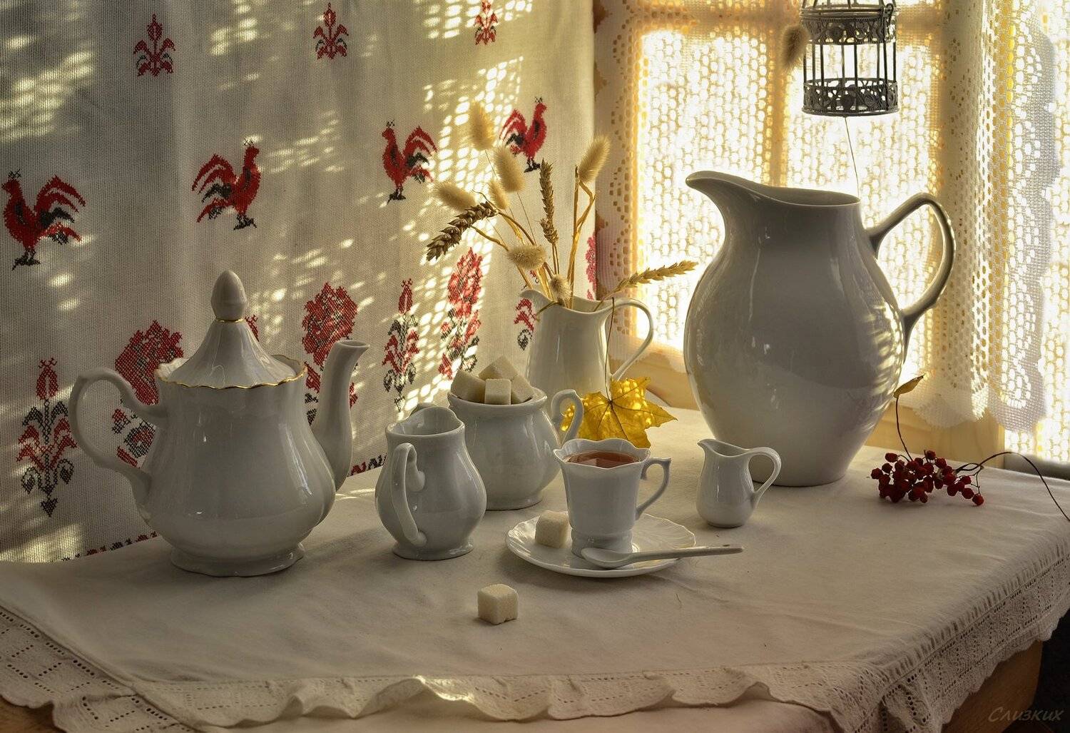 натюрморт,композиция,свет,чай ,кувшины,чайник,утро, Инаида