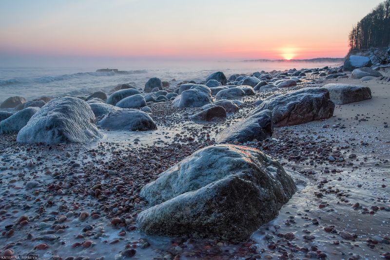 пейзаж, рассвет, море, зима Моменты зимнего рассвета фото превью