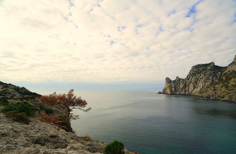 sea, horizon, coast, morning, mountain, rock, landscape, nature Autumn morning фото превью