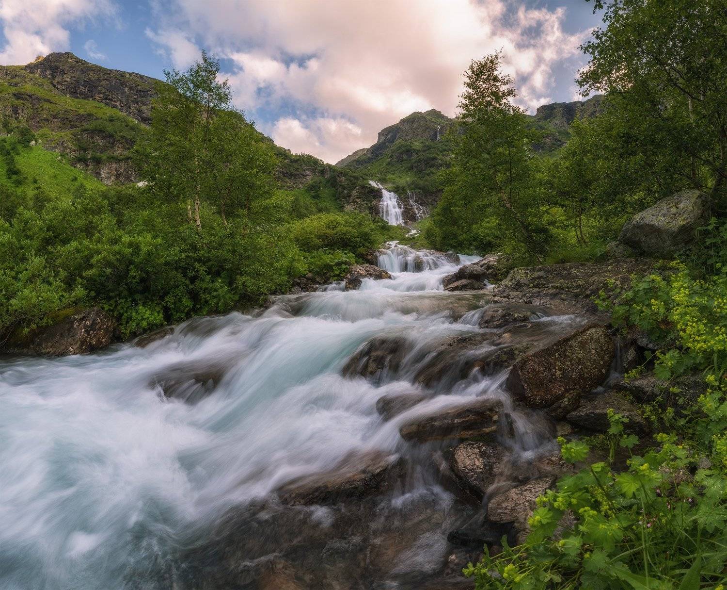 западный кавказ, имеретинка, водопад, вечер, Николай Мысливцев