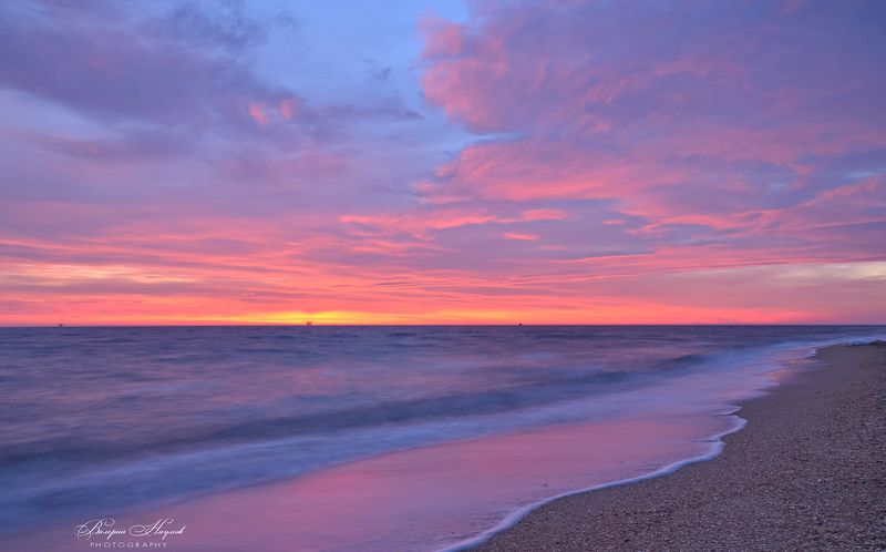 арабатская стрелка, море, азов, рассвет, январь, зима, небо, облака За полчаса до рассвета фото превью