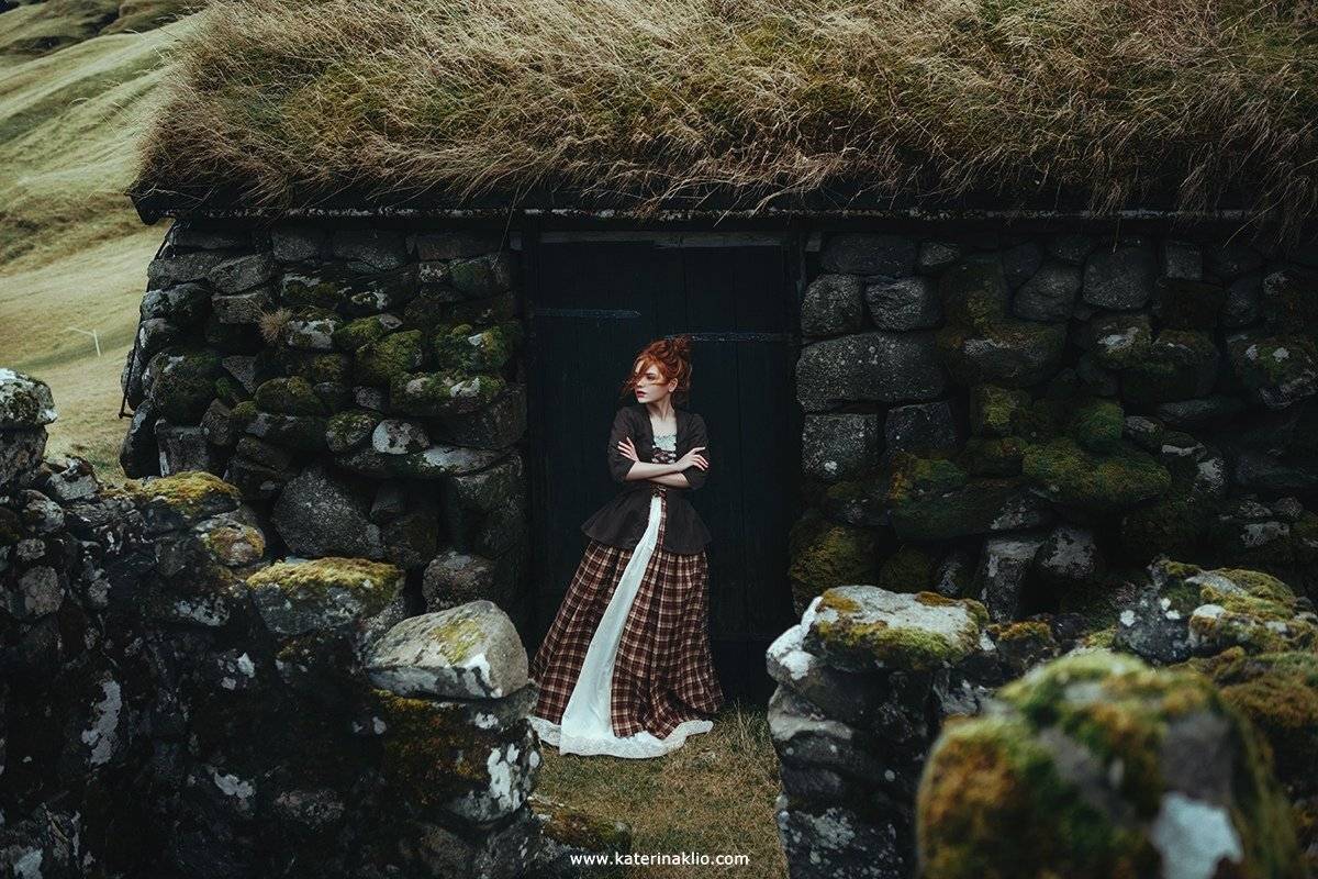 faroe, island, portrait, village, free, air, freedom, country, green, ecological, calm, model, woman, dress,, Катерина Клио