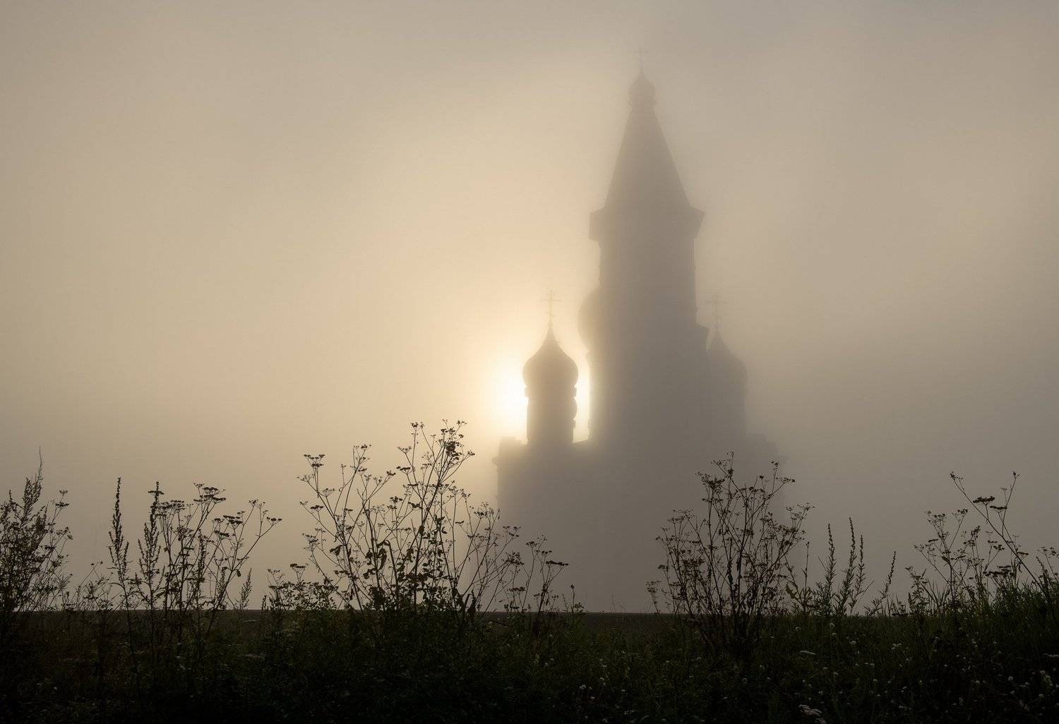 красноярск, храм, храм новомучеников и исповедников российских., туман., Марина Фомина