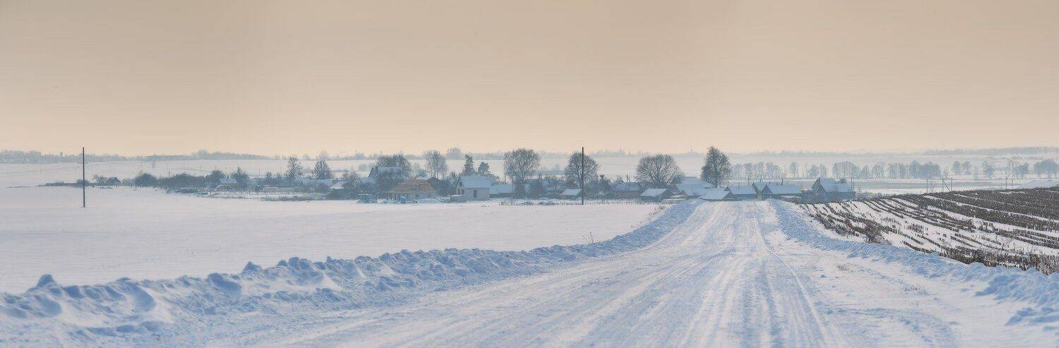 беларусь, вечер, деревня, дорога, зима, минск и окрестности, январь, Вейзе Максим